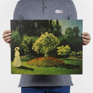 B34 클로드모네 정원의여인 명화 빈티지 포스터 47 x 36cm