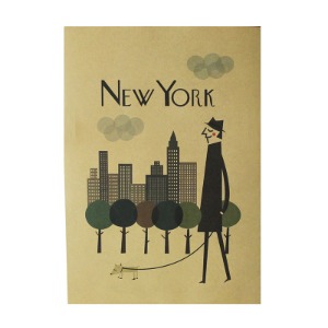 그래픽 디자인 일러스트 NEW YORK 빈티지 포스터 GA04- 51.5cm X 36cm